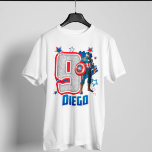 Kírsam Playera Blanca Personalizada Cumpleaños Capitán