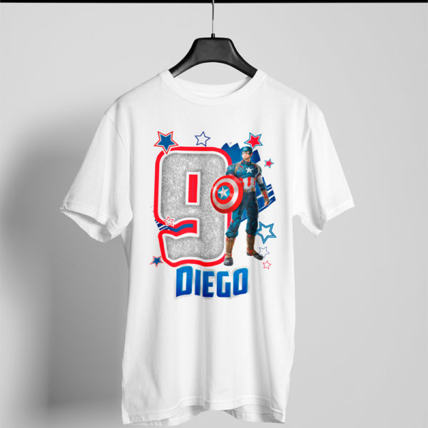 Kírsam Playera Blanca Personalizada Cumpleaños Capitán