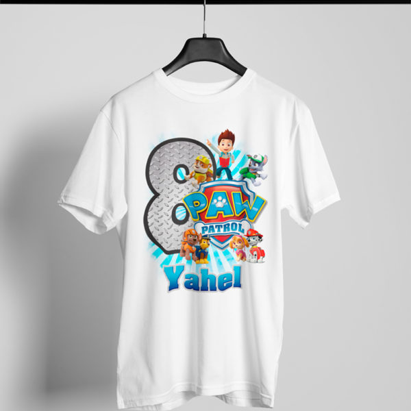 Kírsam Playera Blanca Personalizada Cumpleaños Paw