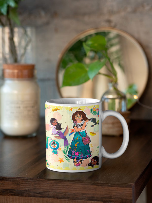 Kírsam Taza Blanca Personalizada Encanto Mirabel Isabela plantas