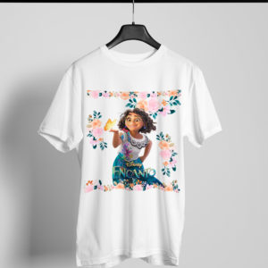 Kírsam Playera Blanca Personalizada Encanto Mirabel y mariposa