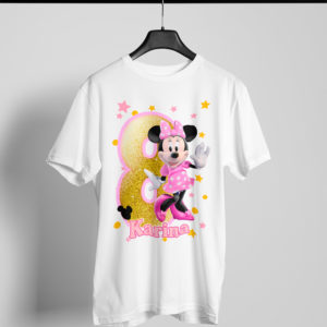 Kírsam Playera Blanca Personalizada Cumpleaños Minnie