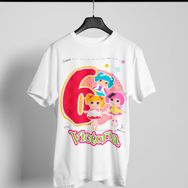 Kírsam Playera Blanca Personalizada Cumpleaños Lalaloopsy