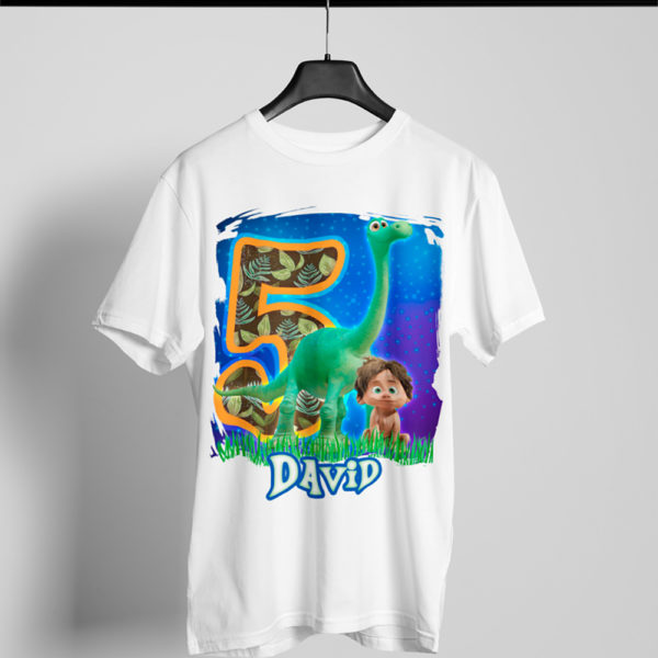 Kírsam Playera Blanca Personalizada Cumpleaños Dinosaurios