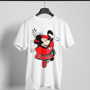 Kírsam Playera Blanca Personalizada Cumpleaños Mickey Mouse