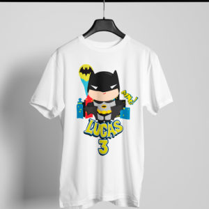 Kírsam Playera Blanca Personalizada Cumpleaños Batman baby